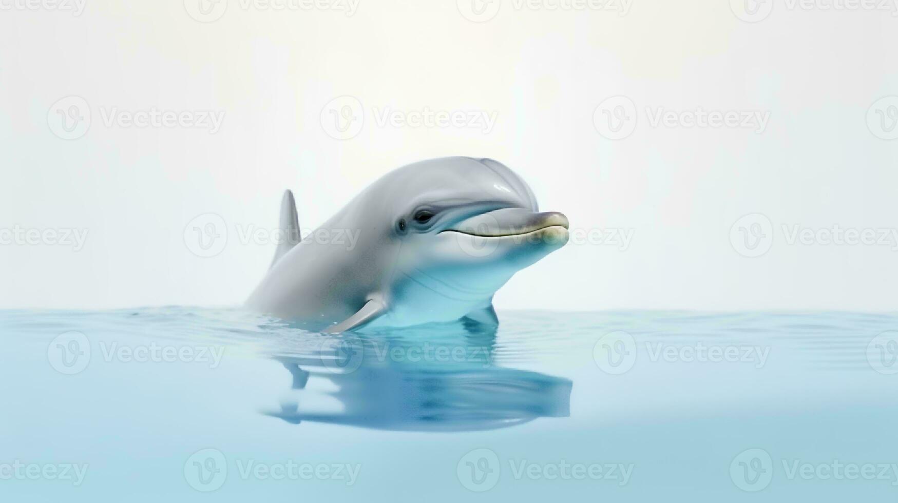 Photo of a dolphin on white background. Generative AI