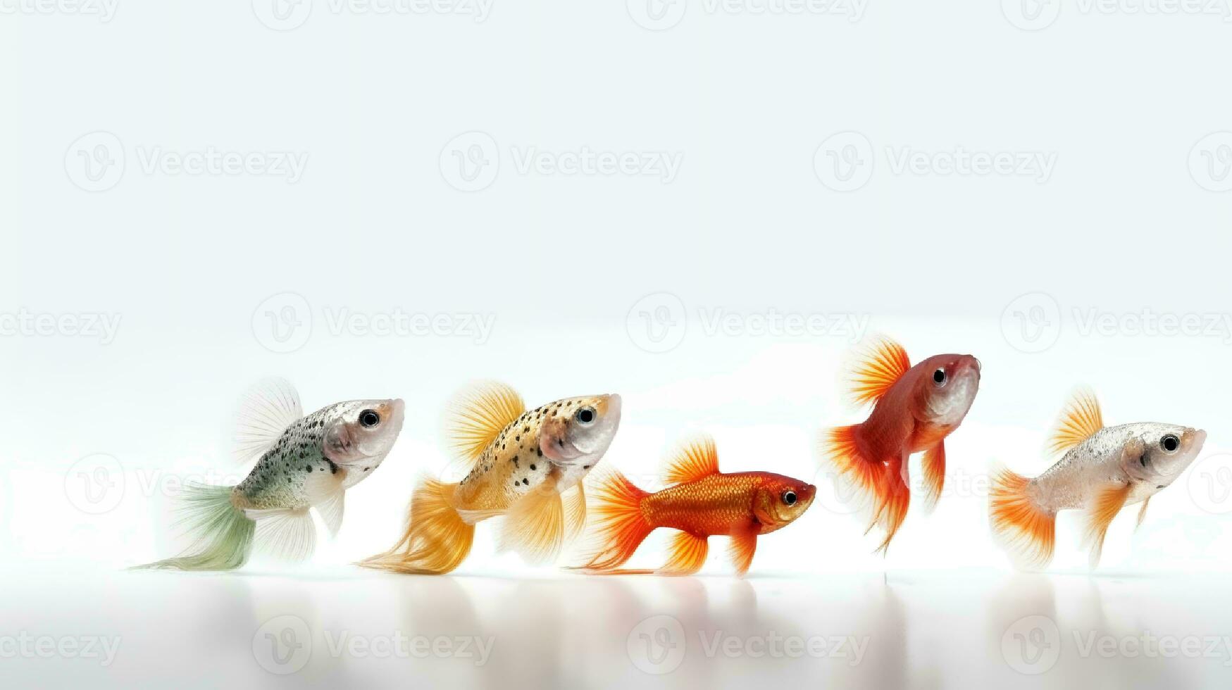 Photo of a guppies fish on white background. Generative AI