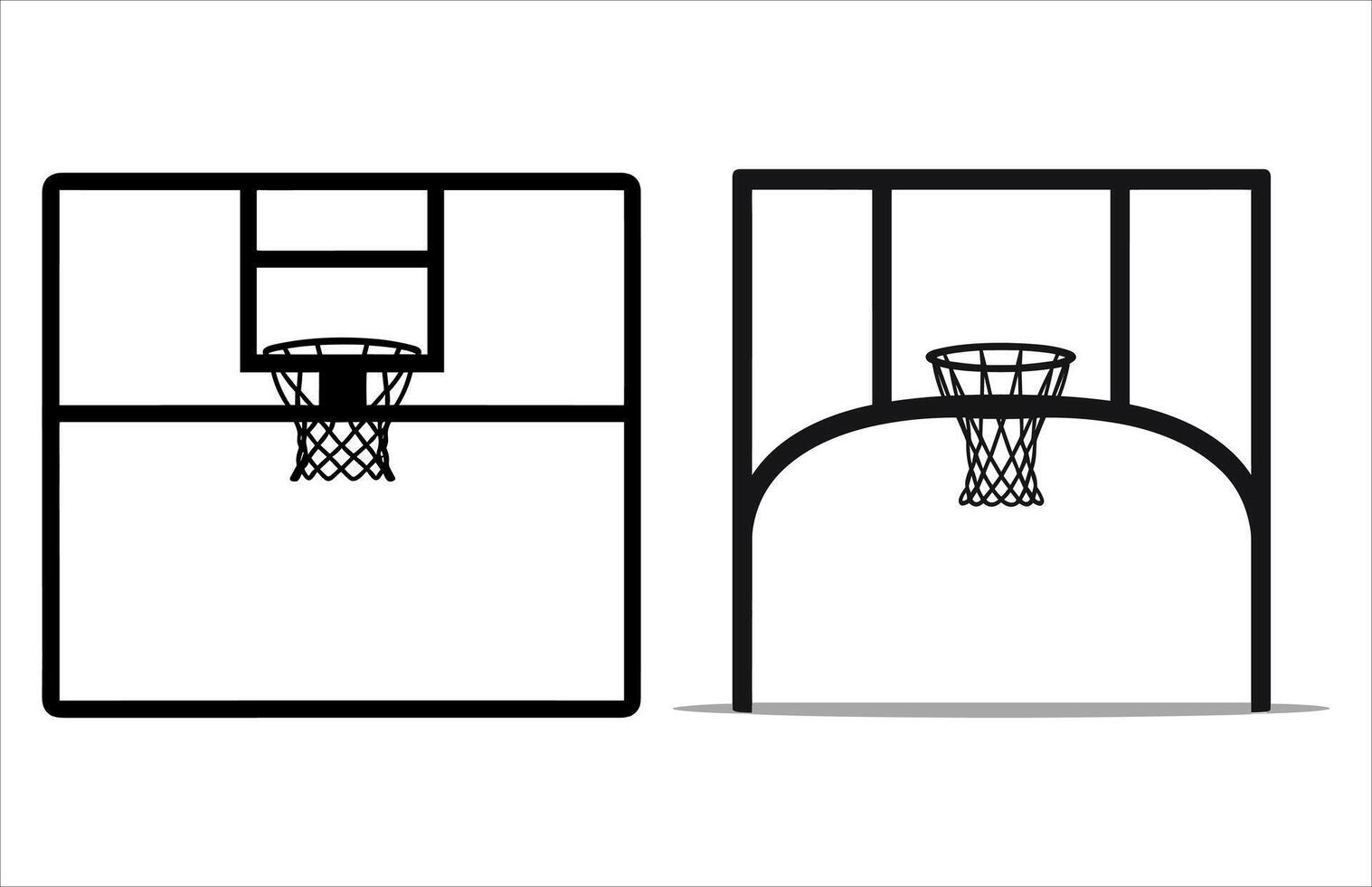 Basketball Backboard vector illustration, Silhouette of Basketball Backboard