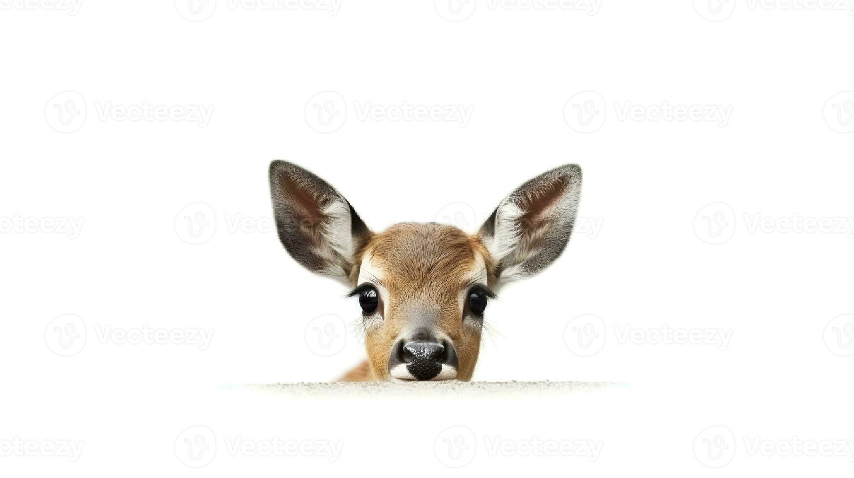 Photo of a deer on white background. Generative AI