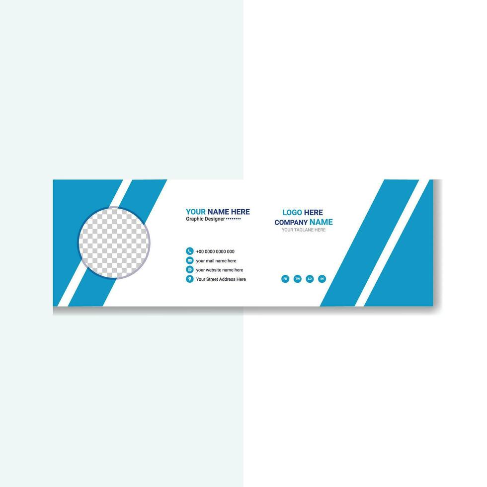 Professional email signature template modern and creative layout vector