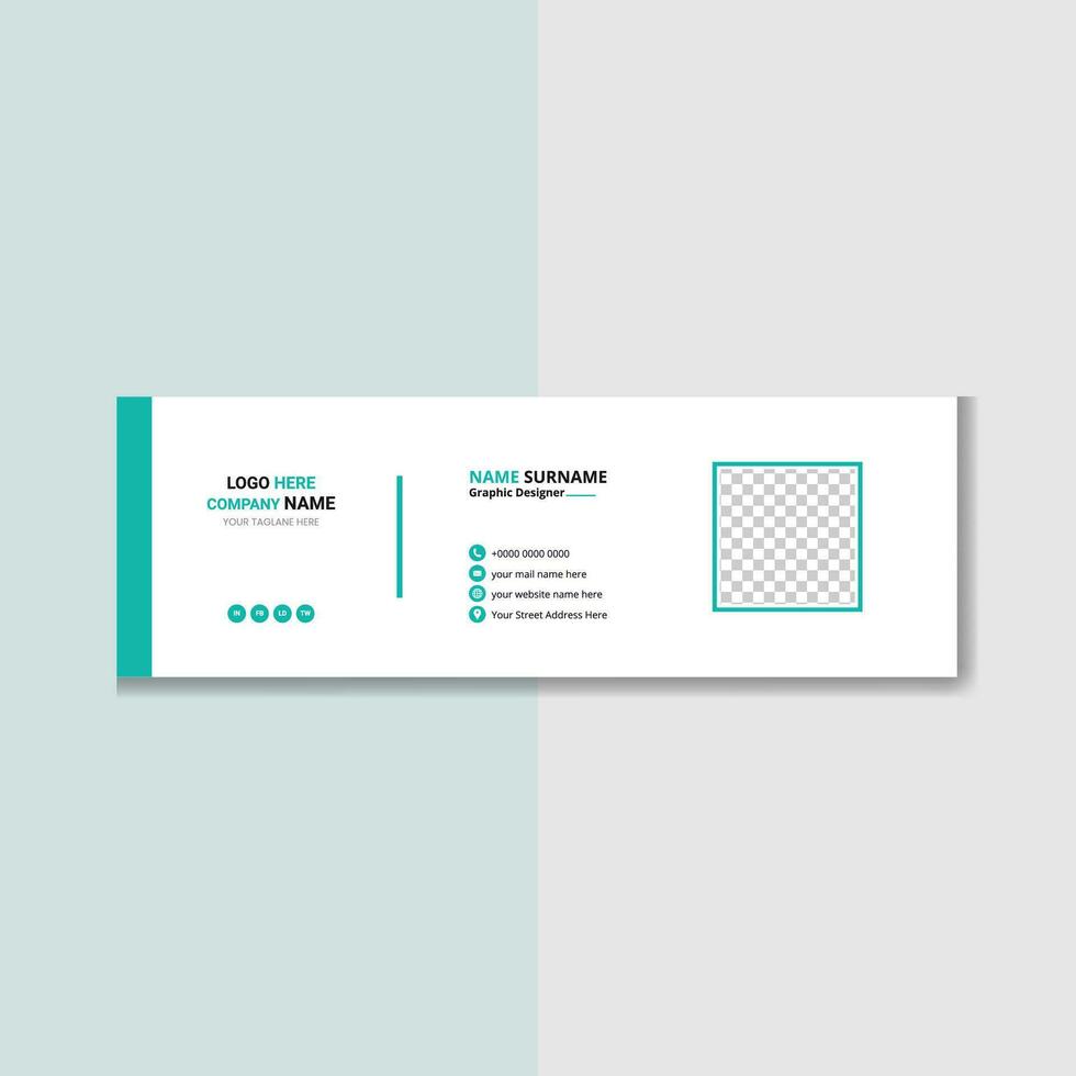 Professional mail business email signature vector banner template design