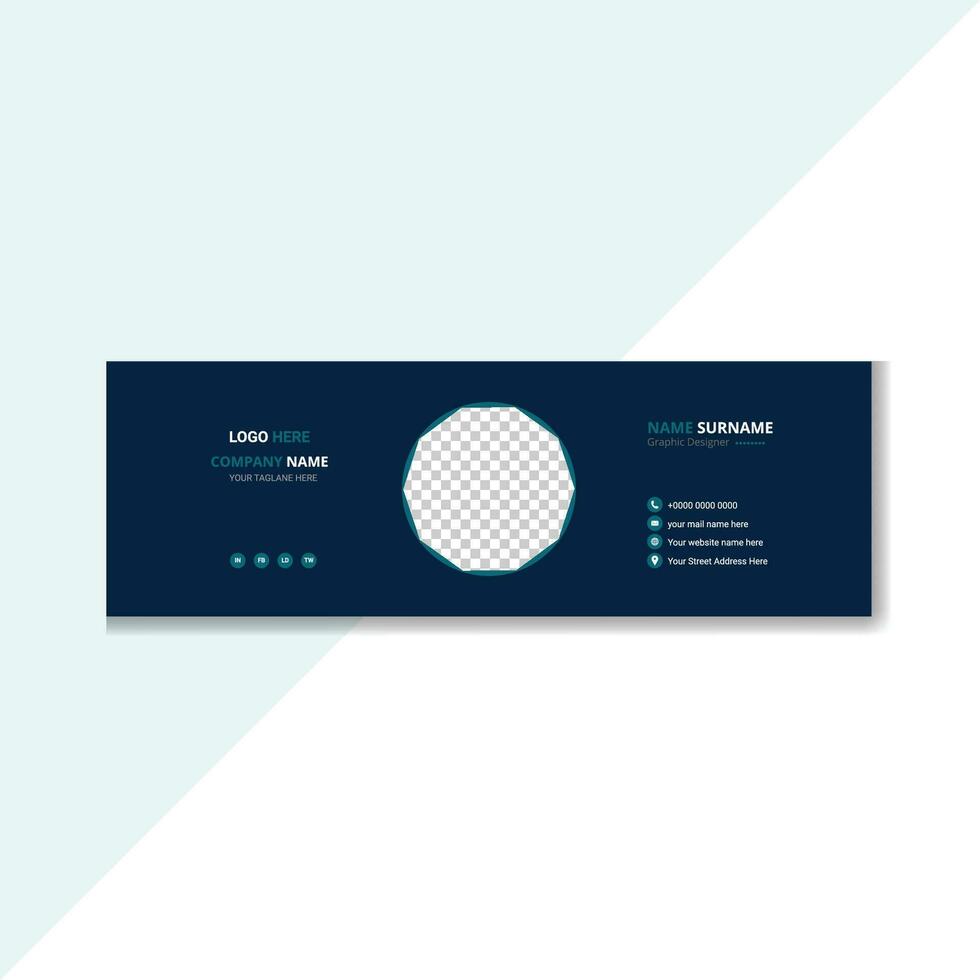 Minimal And Modern Email Signature Template In Horizontal Template Design vector