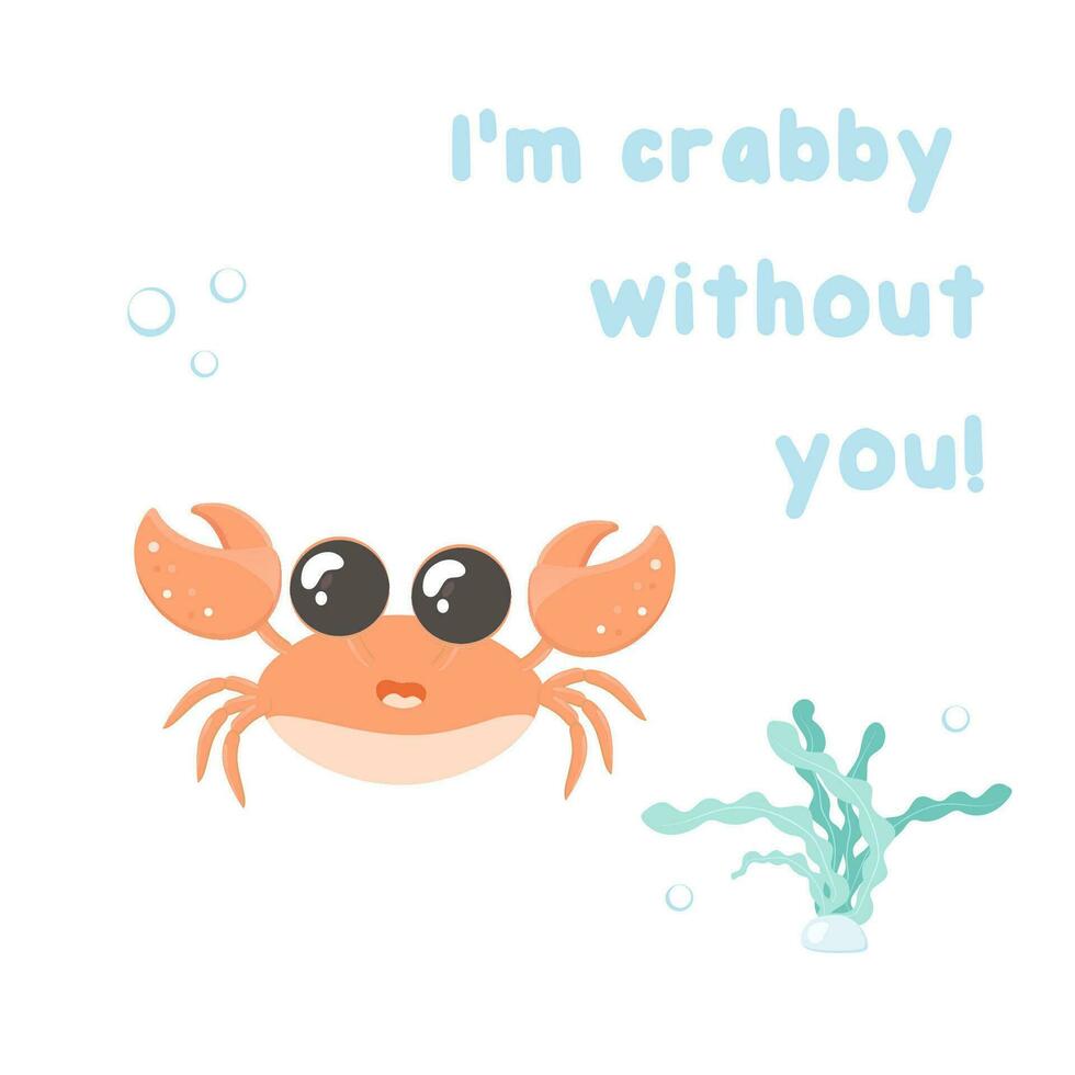 Motivational and support card with sea creatures vector