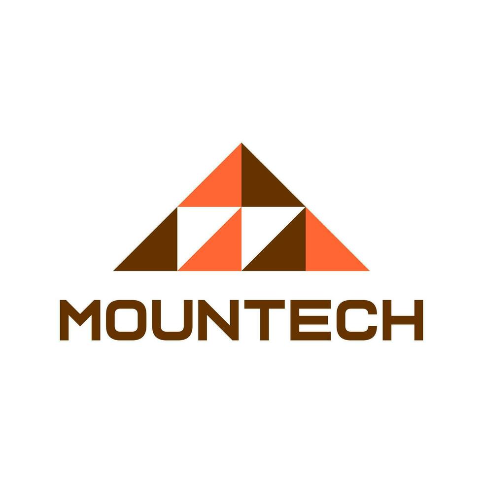 Geometric mountain icon logo design illustration. vector