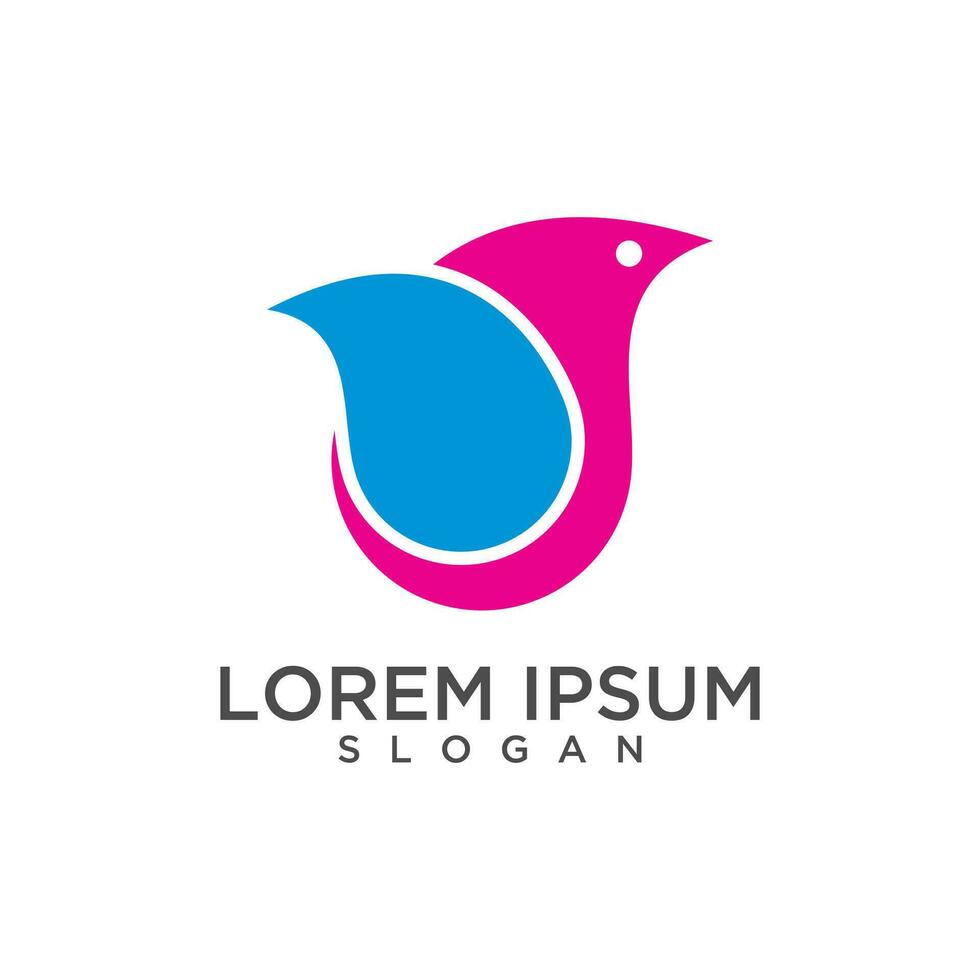 Cute bird logo vector icon illustration.