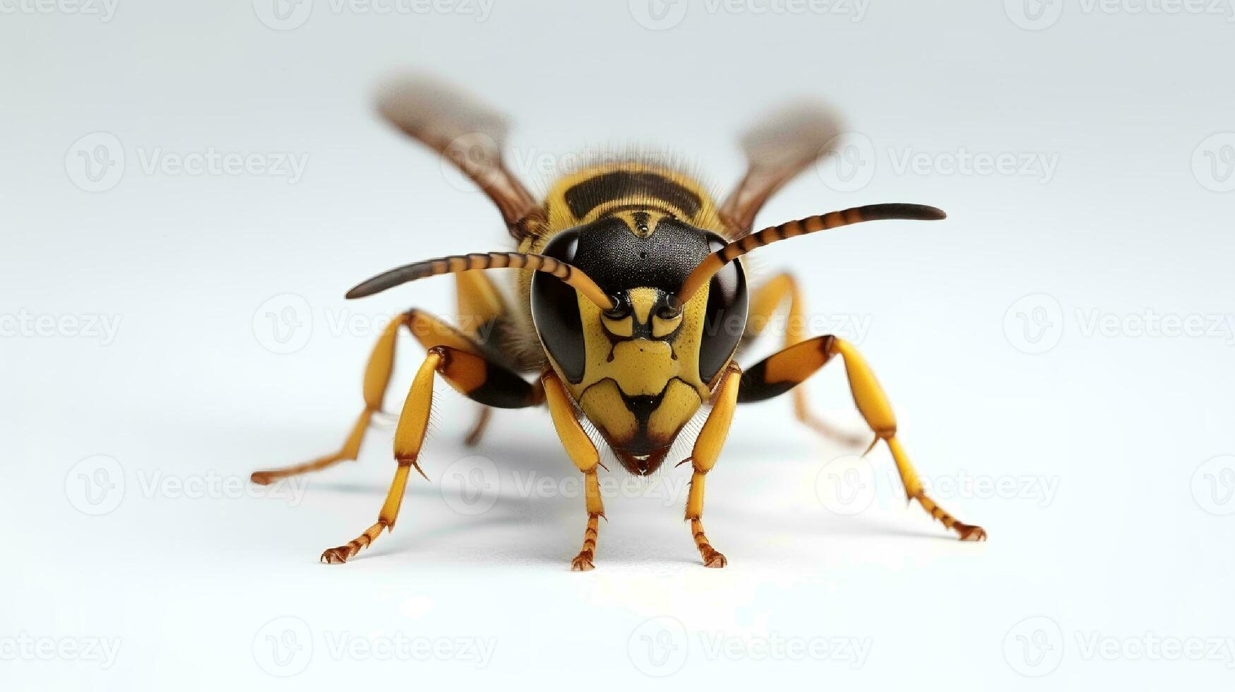 Photo of a wasp on white background. Generative AI