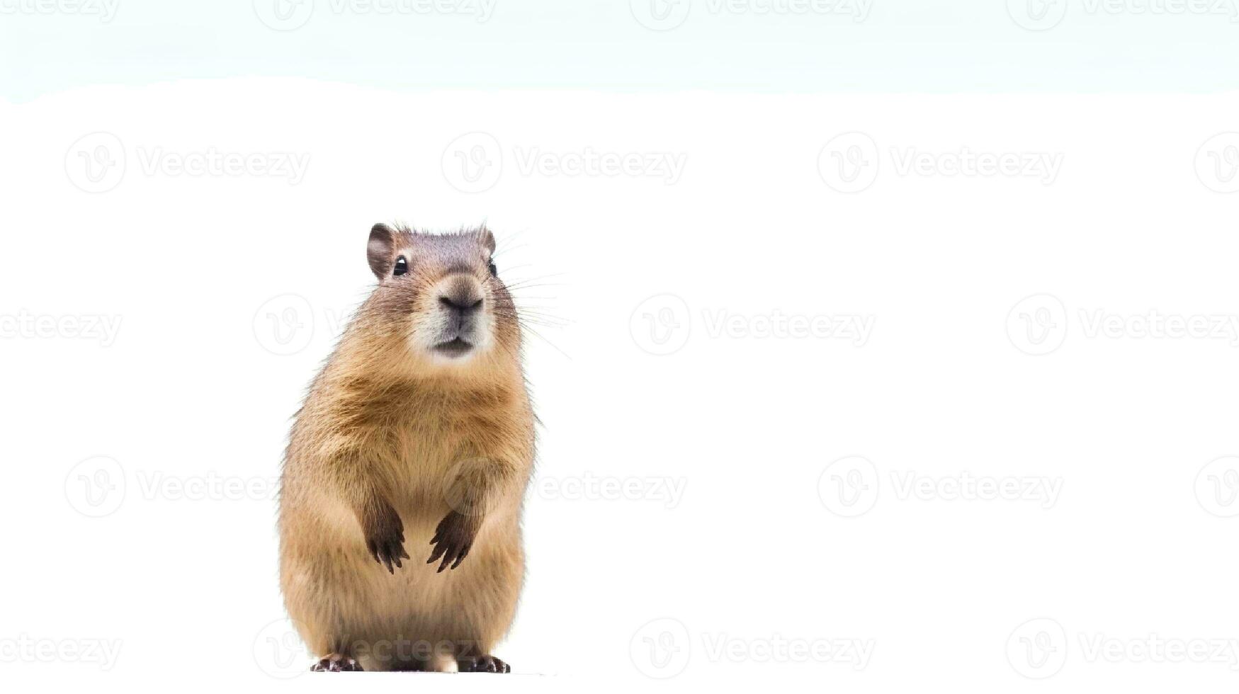Photo of a capybara on white background. Generative AI