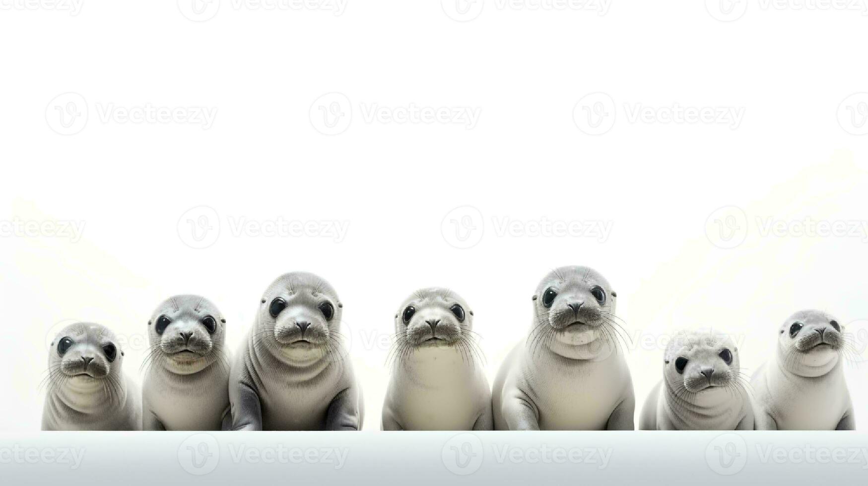 Photo of a sealions on white background. Generative AI