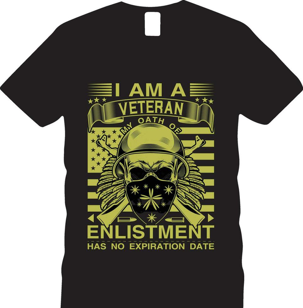 diseño de camiseta de veterano vector