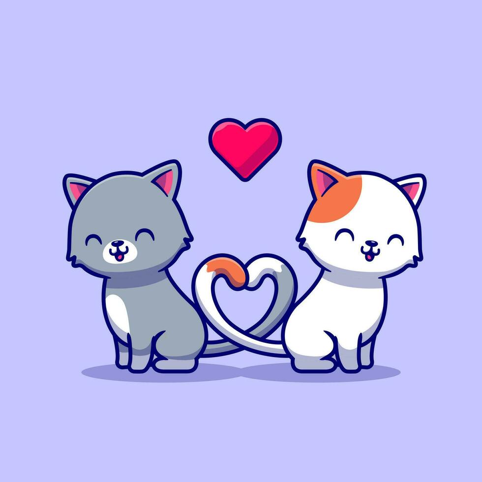 Premium Vector  Cute couple of cats icon over white background