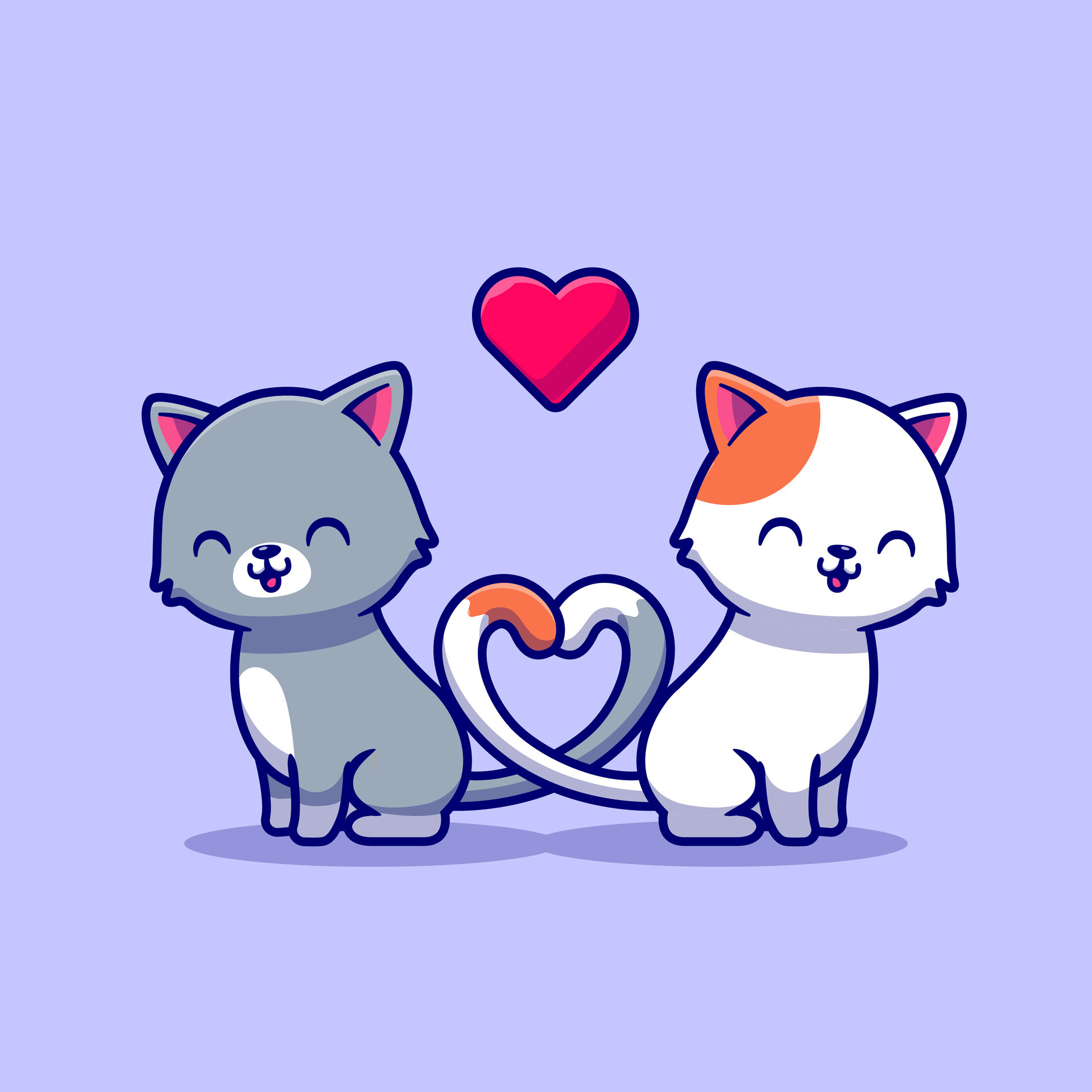 cute couple of cats icon over white background vector illustration Stock  Vector Image & Art - Alamy