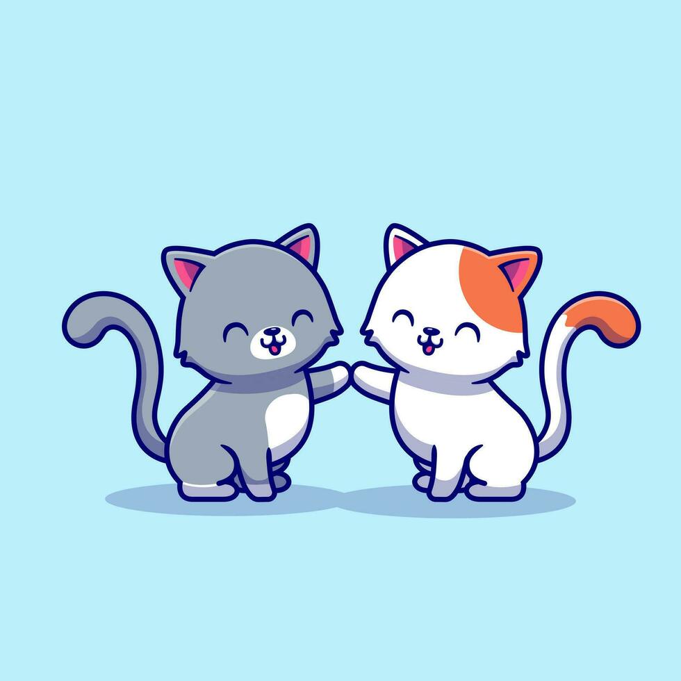 Premium Vector  Couple of cats fall in love icon . cat and love, animal  icon white isolated