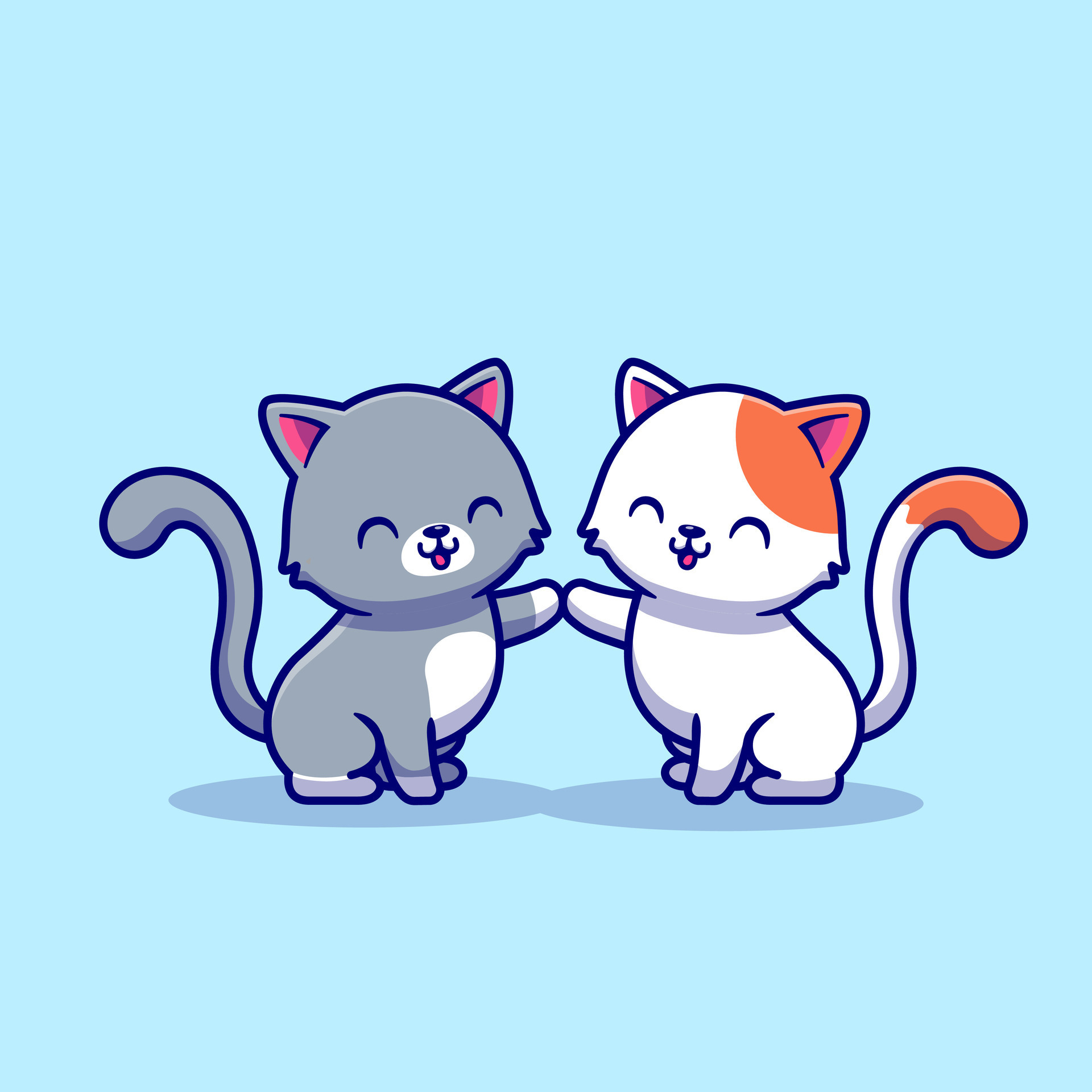 Premium Vector  Cute couple cat hug love cartoon vector icon illustration  animal nature icon concept isolated
