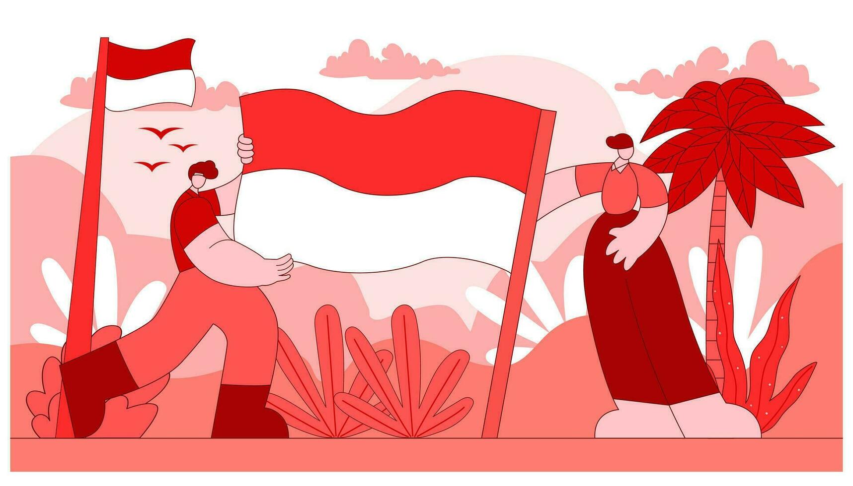 ilustración plana del día de la independencia de indonesia vector