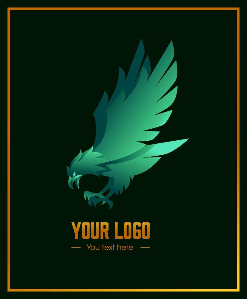 Eagle logo gradient colorful style vector