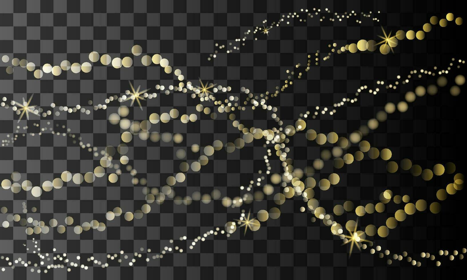 Gold bokeh and stars, sparkles, shimmer, festive shiny background, wallpaper, for Christmas and New Year, vector illustration in eps10 format