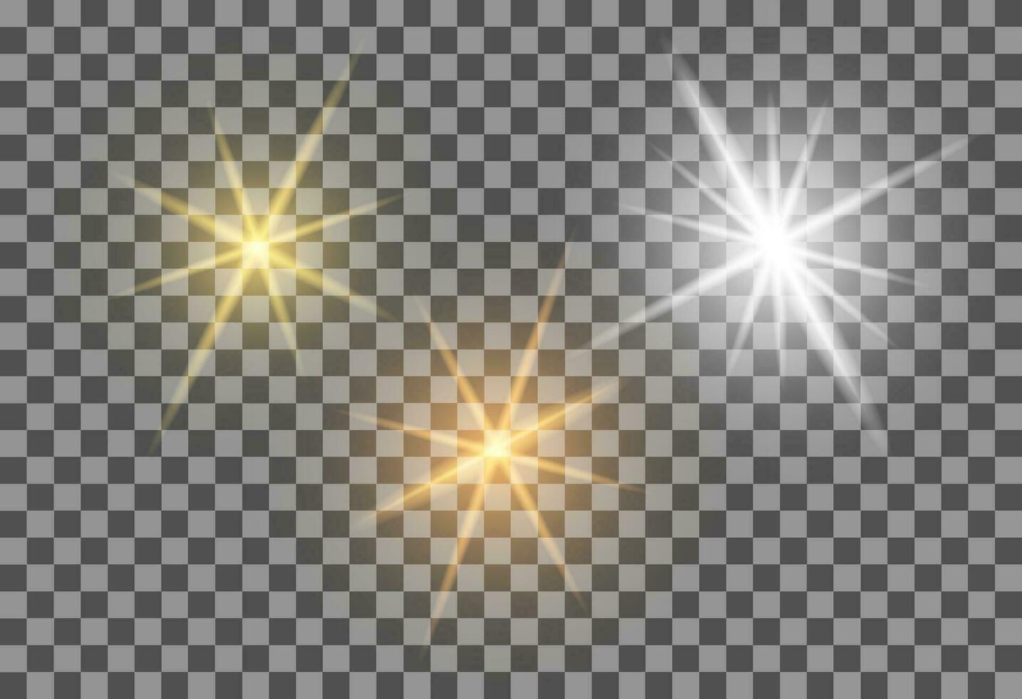 conjunto de realista ligero destello, destacar. colección de hermosa brillante lente bengalas Encendiendo efectos de destello. plata Brillantina brillante estrellas, brillante chispas. vector eps10