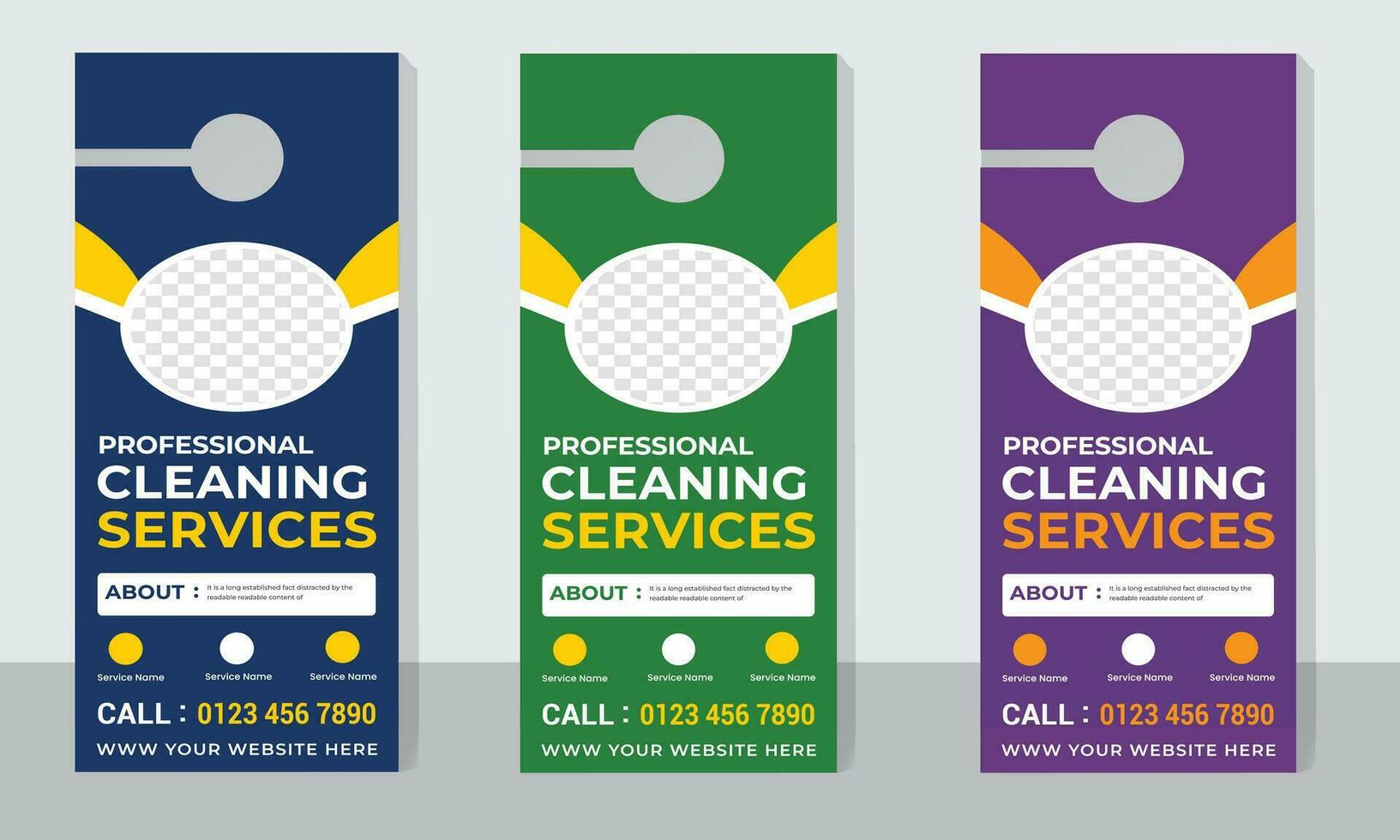 Cleaning service door hanger template or Premium business door hanger
