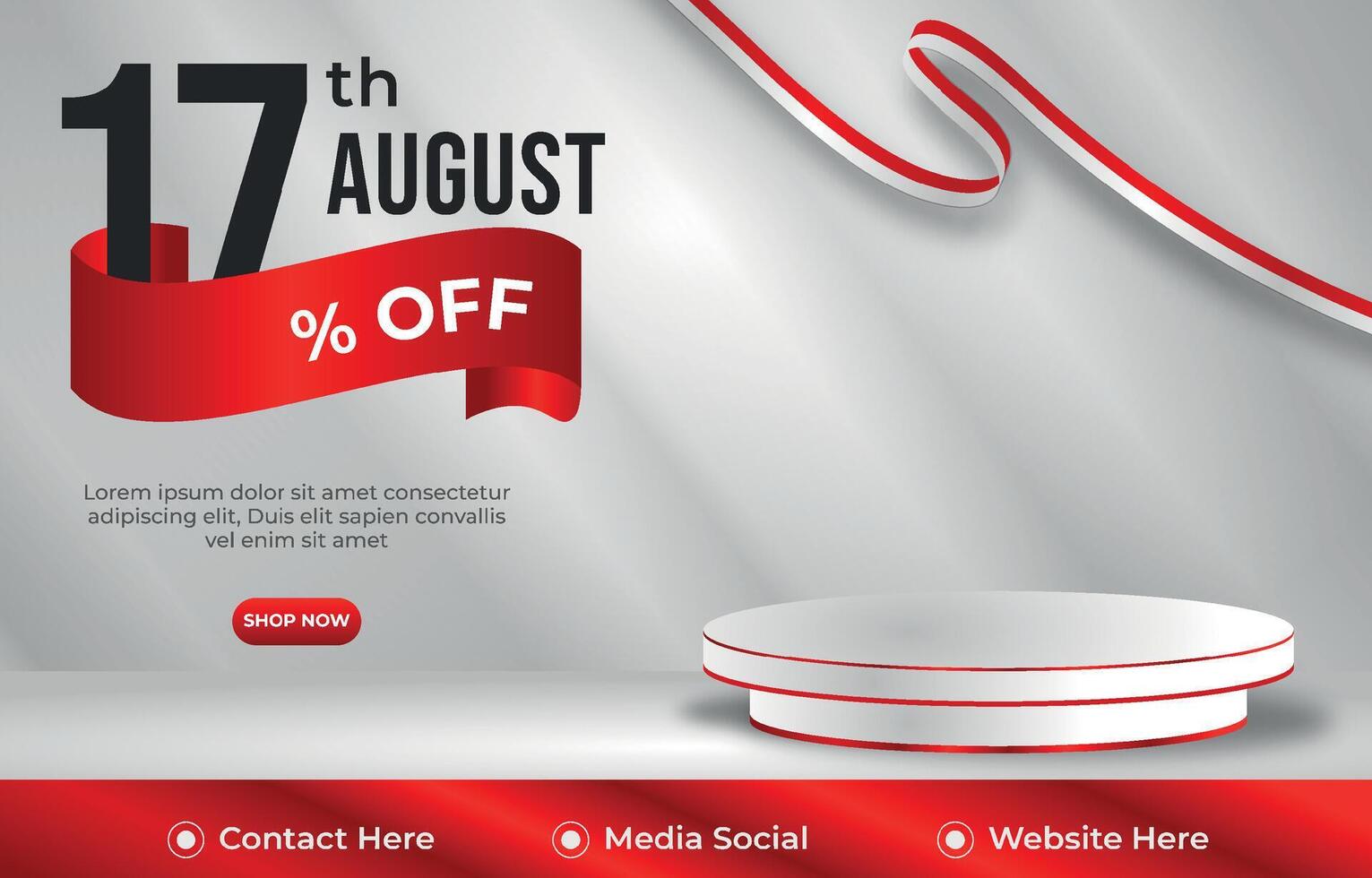 best offer sale discount template banner with podium 3d empty space for product sale with abstract gradient background design vector