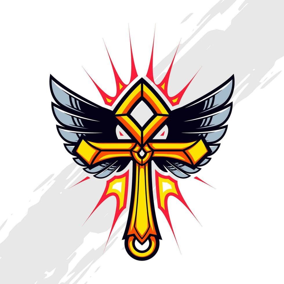 Egyptian Pharaoh Amulet Ankh Symbol Of Life Mascot Logo vector