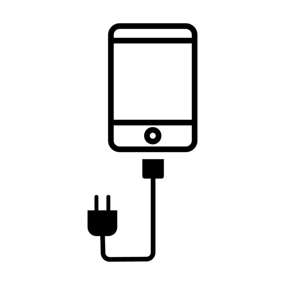 Smartphone charging. Cell phone and charger. Vector. vector