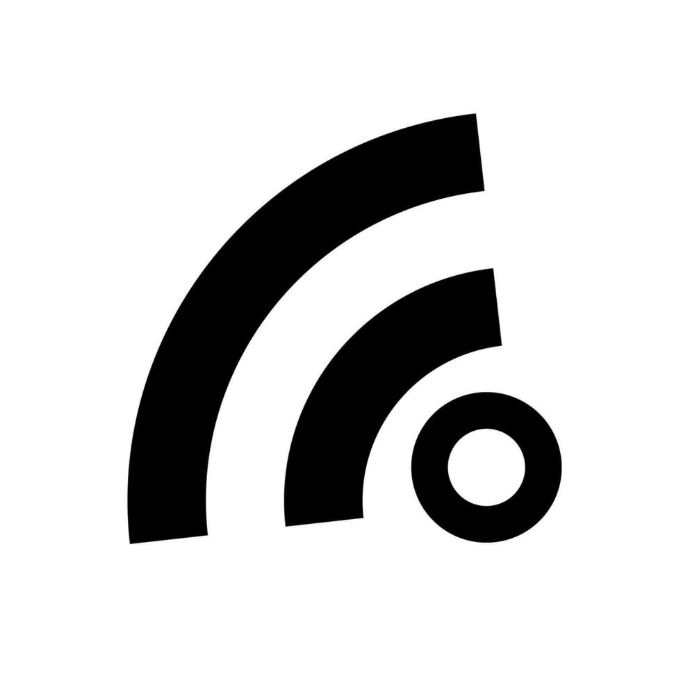 silueta icono de rss y Wifi. silueta de radio ola. vector. vector