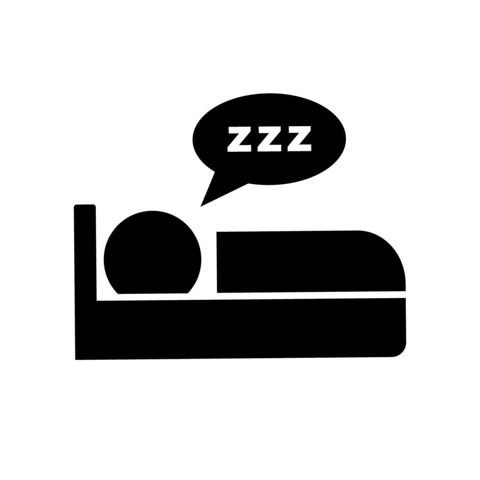 personas dormido en cama y zzz habla burbuja silueta icono. vector. vector