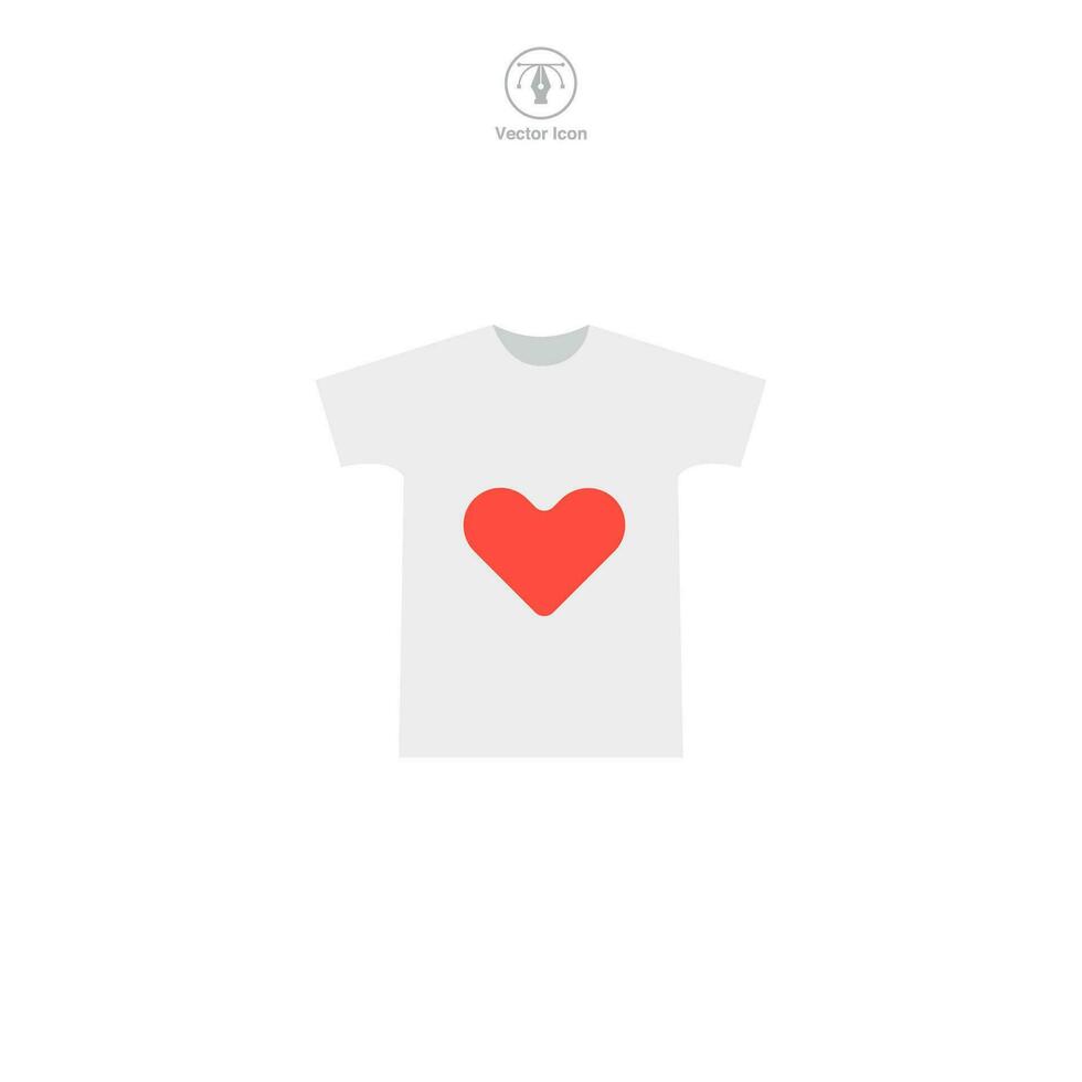 ropa donación. camiseta con corazón icono símbolo vector ilustración aislado en blanco antecedentes