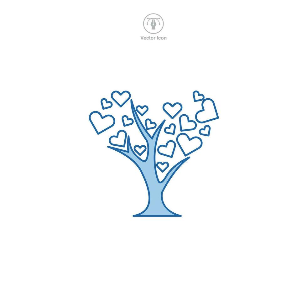 Tree with Heart icon symbol vector illustration isolated on white background