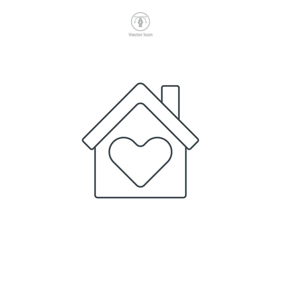 Home with Heart icon symbol vector illustration isolated on white background