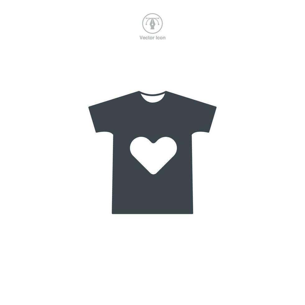 Clothes Donation. T-Shirt with Heart icon symbol vector illustration isolated on white background