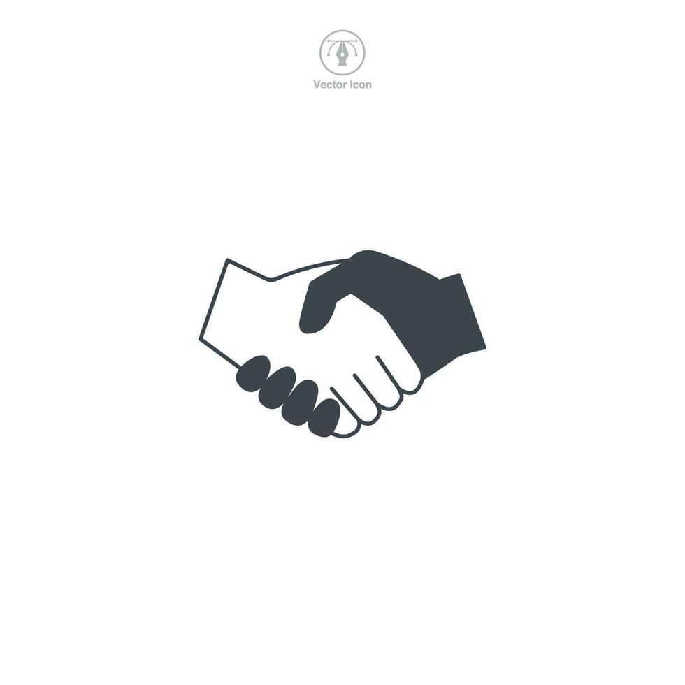 Handshake icon symbol vector illustration isolated on white background