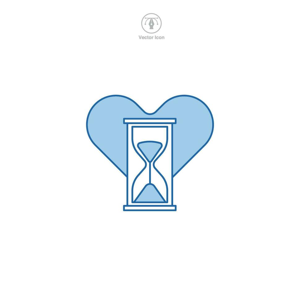Hourglass with Heart icon symbol vector illustration isolated on white background