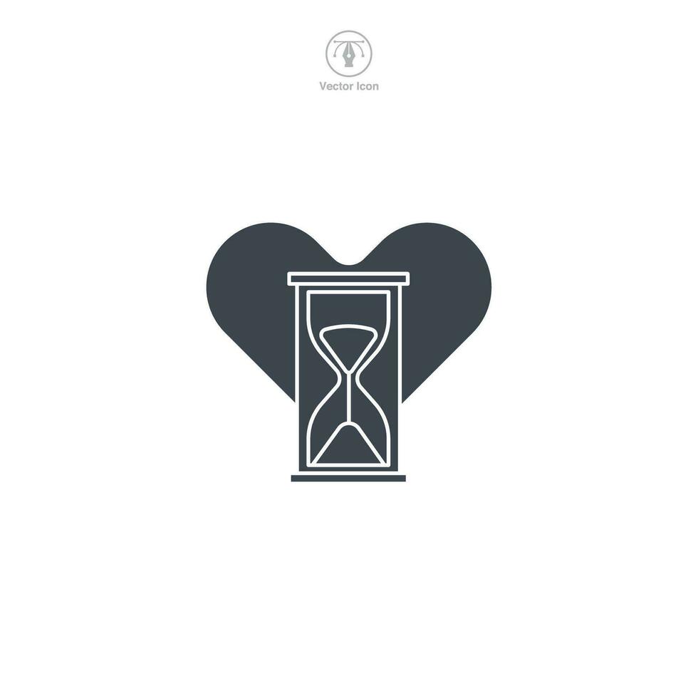 Hourglass with Heart icon symbol vector illustration isolated on white background