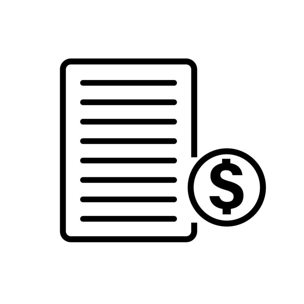 Financial document icon and dollar coin. Accounting document. Vector. vector