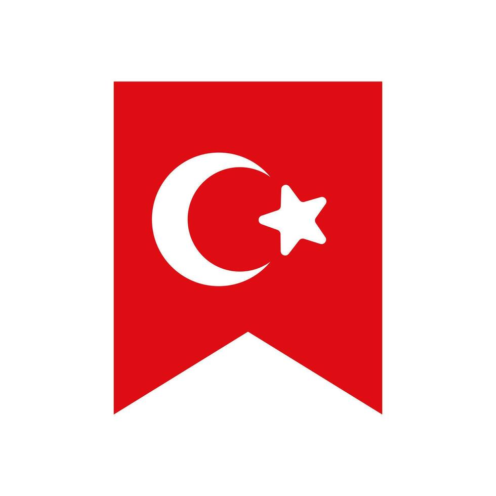 Stylish Turkish flag icon. Vector. vector