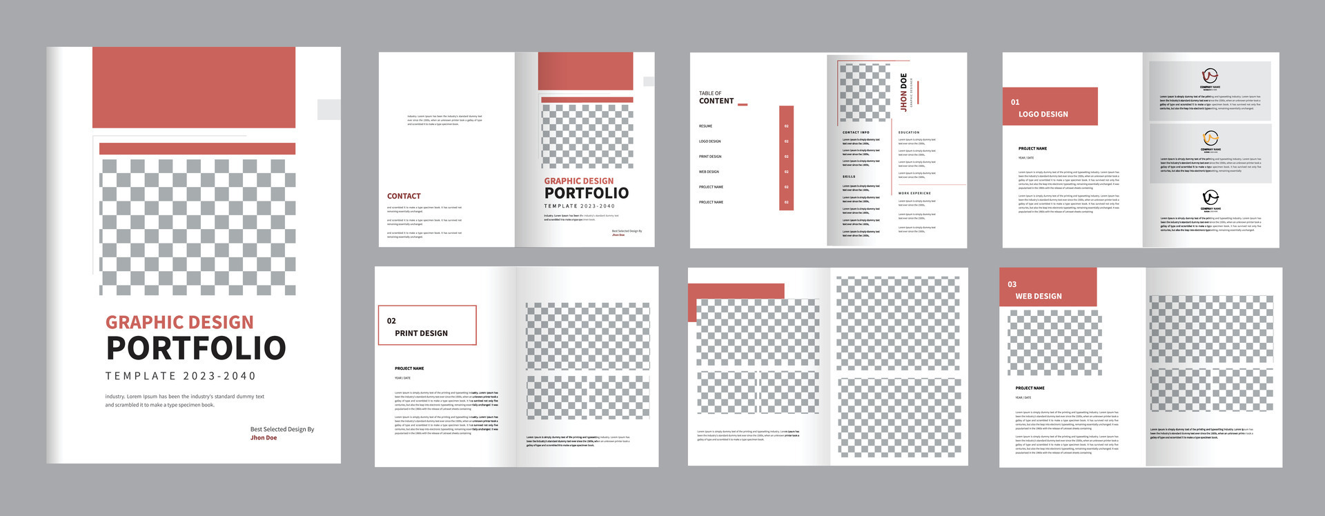Graphic design portfolio template layout 26728854 Vector Art at Vecteezy
