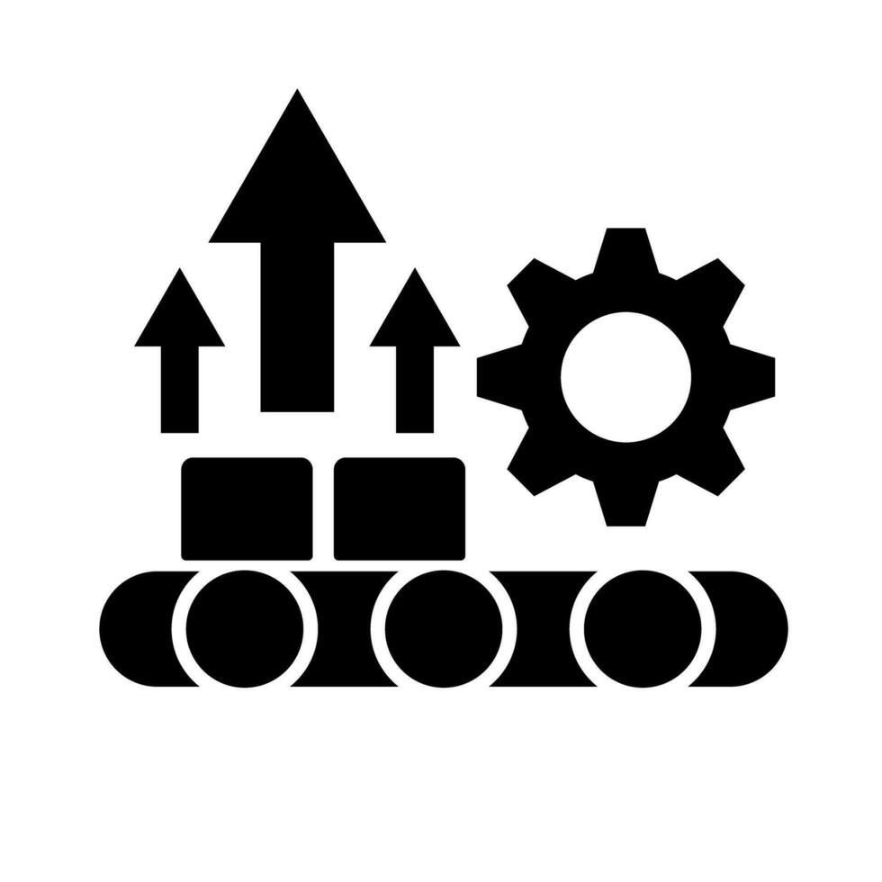 Productivity silhouette icon. Manufacturing productivity improvement. Vector. vector