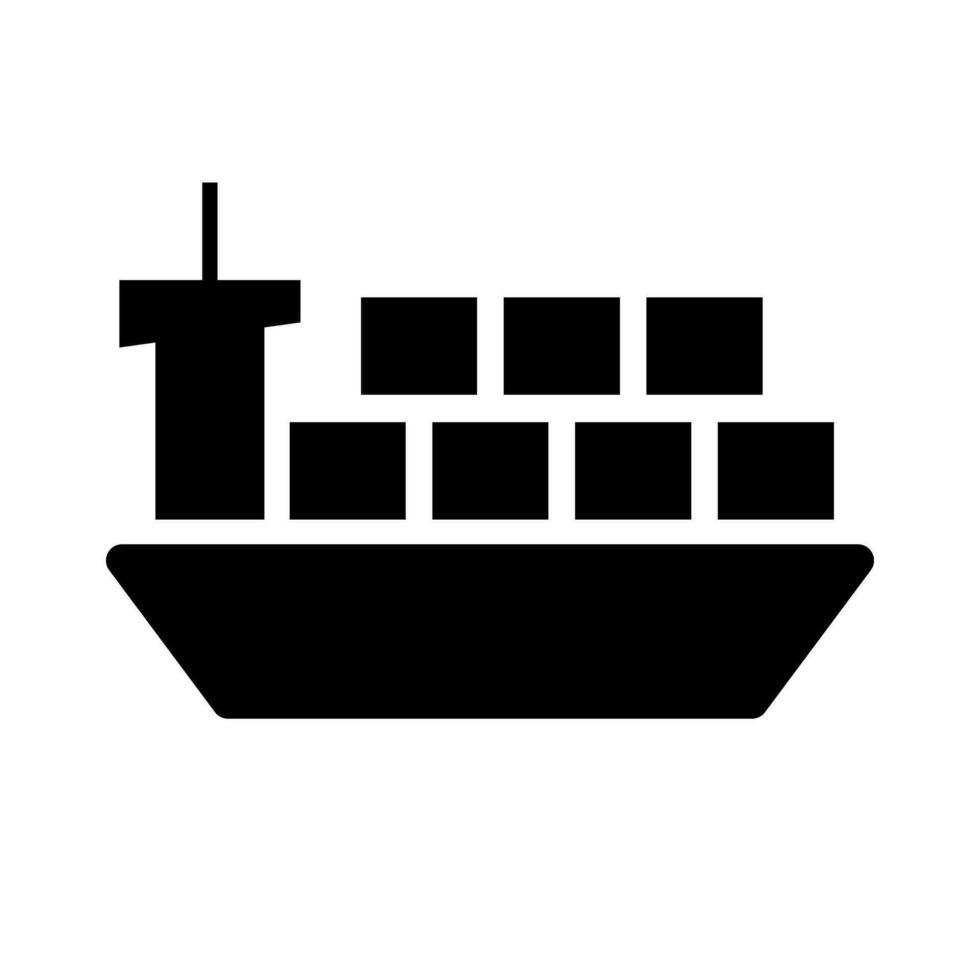 Cargo ship silhouette icon. Ocean transport ship. Vector. vector