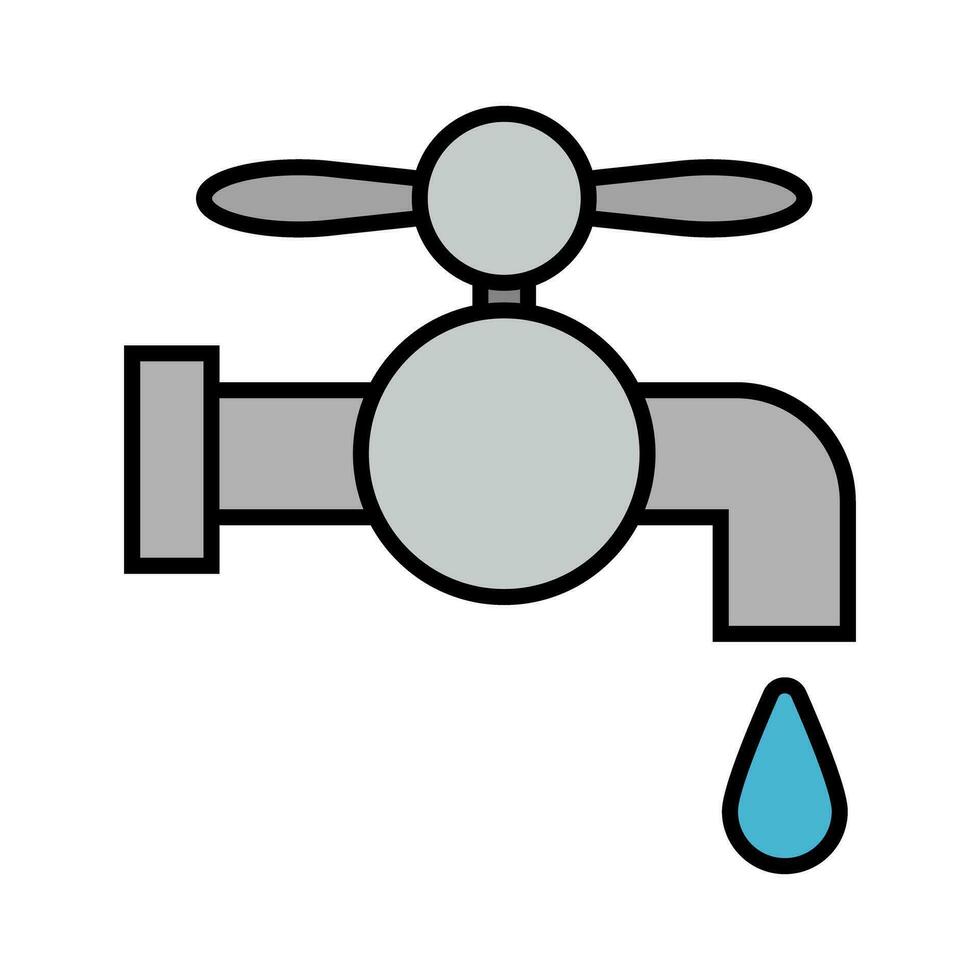 Simple water faucet and water droplet icon. Vector. vector