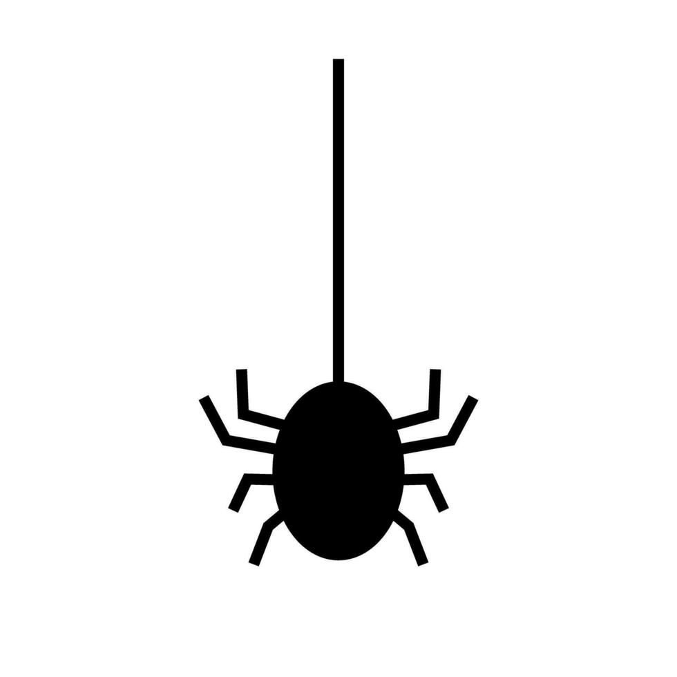 A spider hanging from a web. Vector. vector