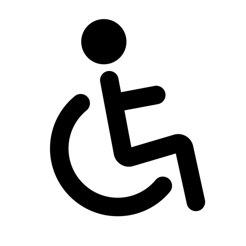 Wheelchair mark silhouette icon. Disability mark. Parking sign. Vector. vector