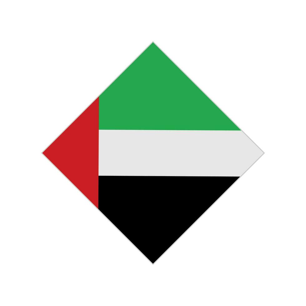 Flag of the United Arab Emirates in the shape of a diamond. Vector. vector