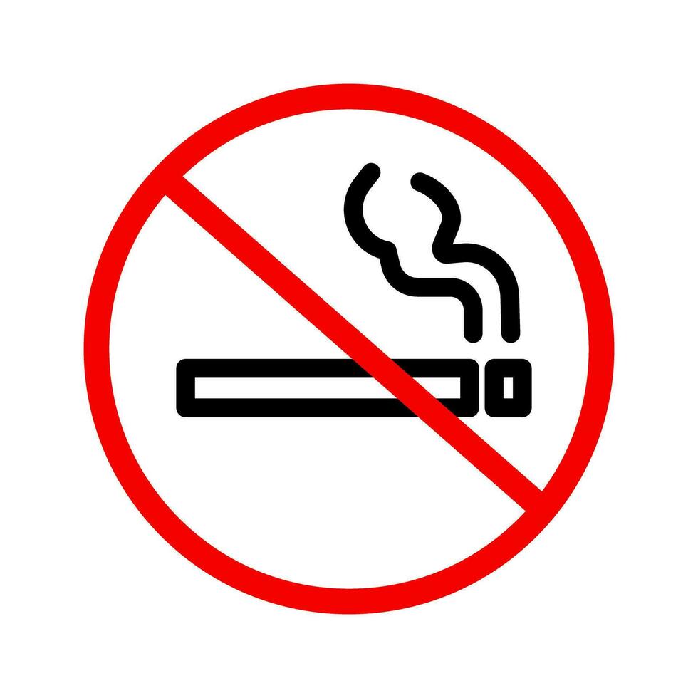 No de fumar icono. anti-tabaco área. vector. vector