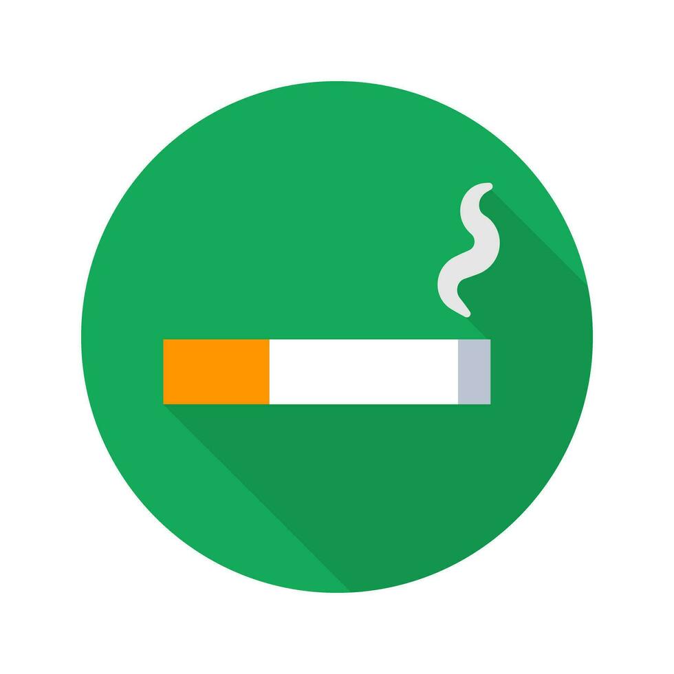 Round cigarette icon and shadow. Vector. vector