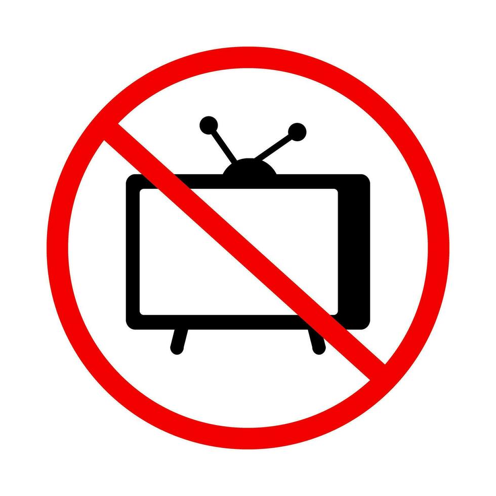 televisión prohibición icono. televisión acecho restricción. vector. vector