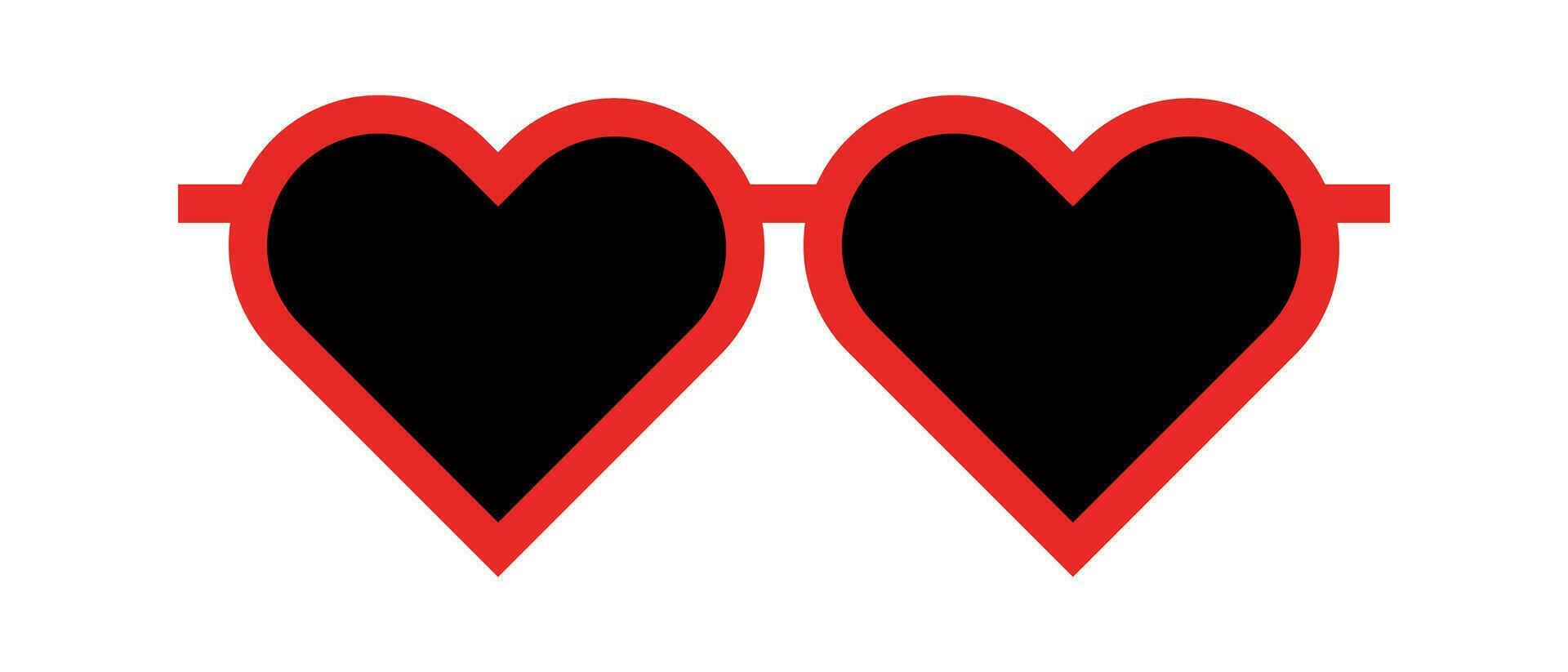 Heart sunglasses, heart glasses. Party or affection. Vectors. vector