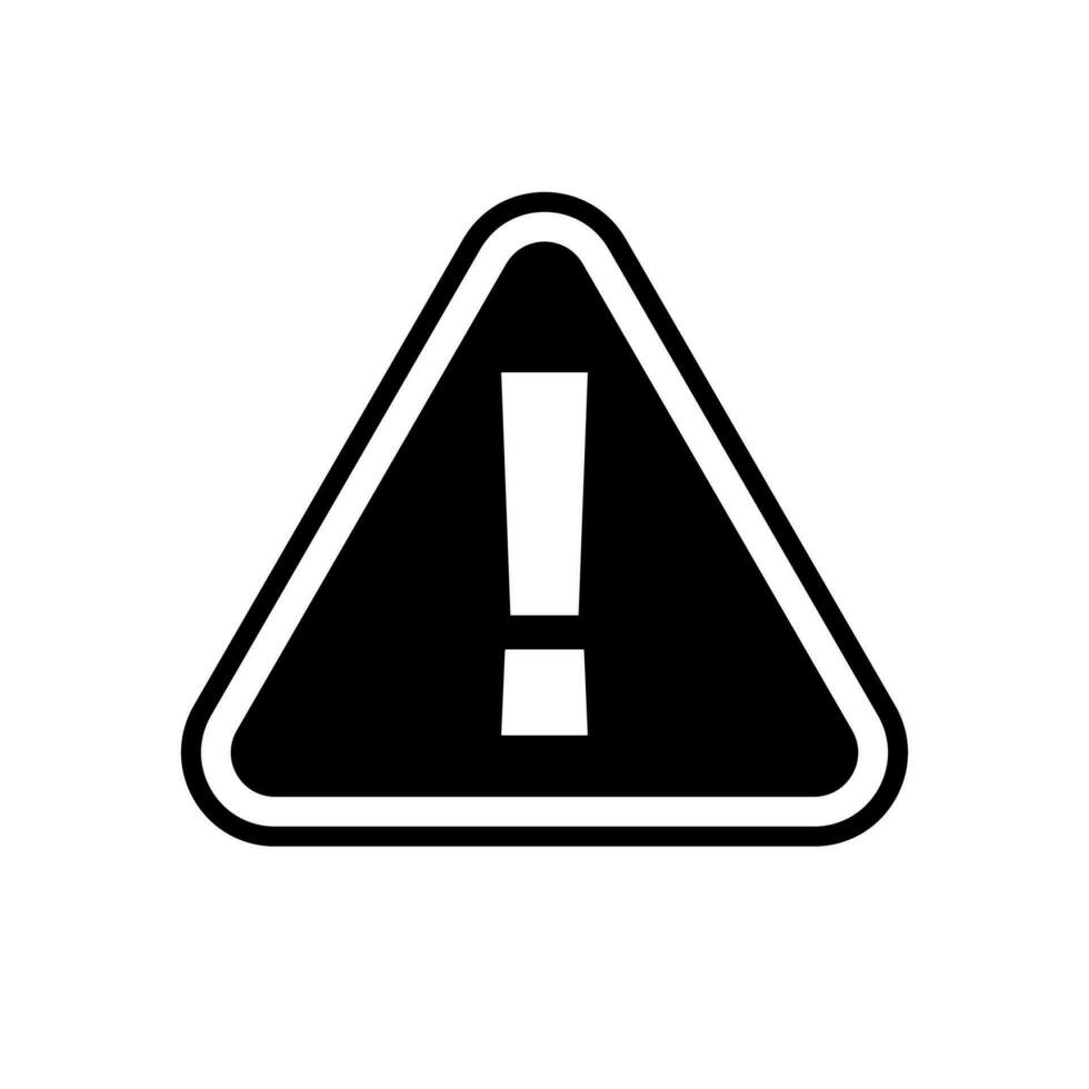 Triangular warning symbol. Silhouette icon of exclamation. Caution or danger. Vector. vector