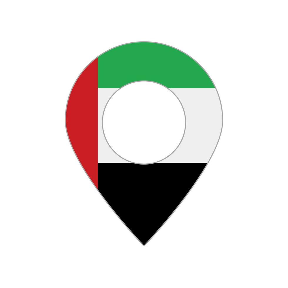 mapa alfiler de el unido árabe emiratos bandera. vector. vector